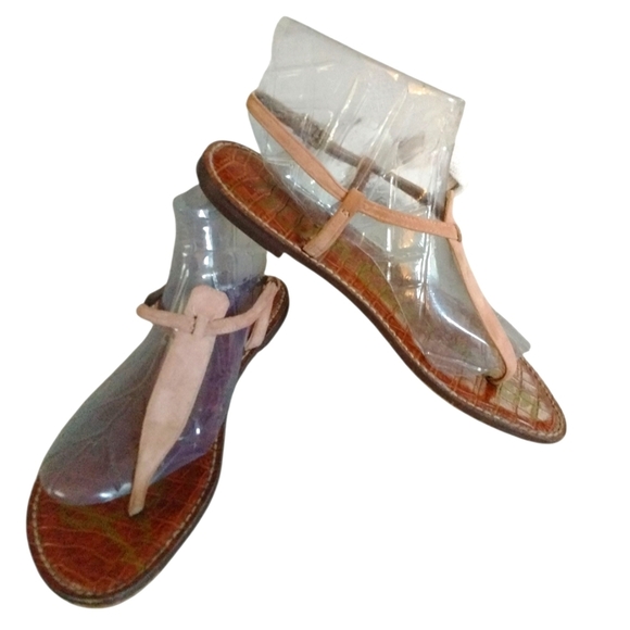 Sam Edelman T-Strap Suede Thong Gigi Sandal in Nude Size 8 - Picture 9 of 9